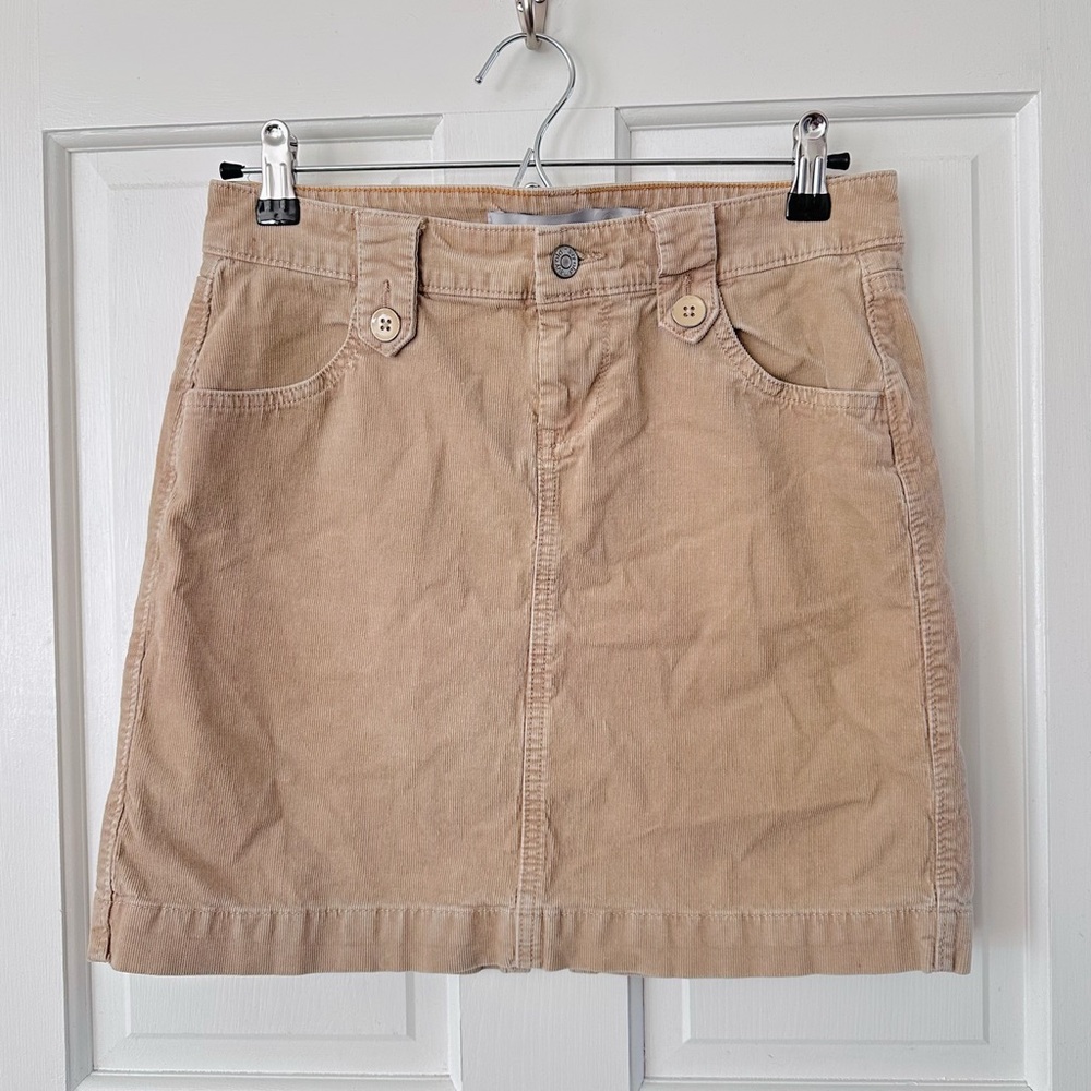 Old Navy Y2K Tan Corduroy Mini Skirt Preppy Academia Size 2